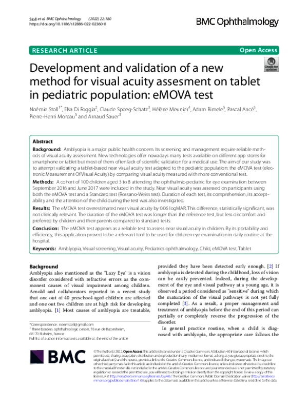 BMC OPHTALMOLOGY 19/04/2022